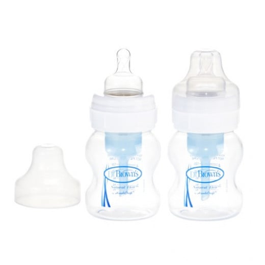 Dr. Brown's 4oz/120ml Natural Flow Wide-Neck Baby Bottle (2-Pack)