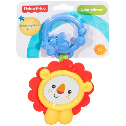 Fisher-Price Peek-a-Boo Lion Mirror Rattle Toy