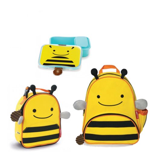 Skip Hop Zoo Little KId Backpack,Lunchie & Lunch Kit - Bee