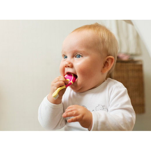 فرشاة أسنان الأطفال من جوردان, 0-2 سنة, فرشاة ناعمة, اللون أصفر