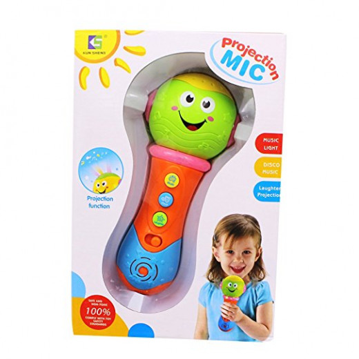 Happytime Plastic Projection Microphone Toys for Toddlers(Music and Lighting) My First Electronic Musical Instrument Toy
