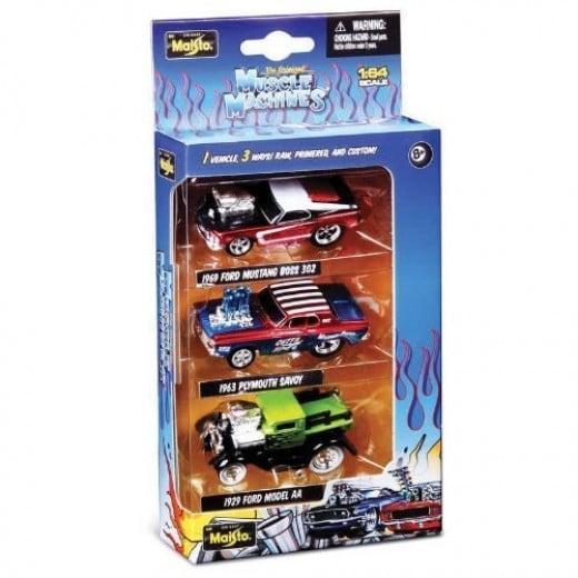 Maisto Muscle Machines 1:64 Scale - Set Of 3 Diecast Cars