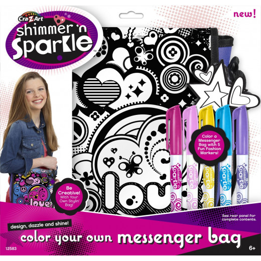 Cra-Z-Art Shimmer and Sparkle Color Your Own Messenger Bag