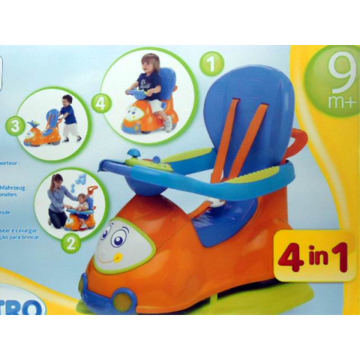Chicco Orange Quattro 4-in-1 Sit n Ride Car