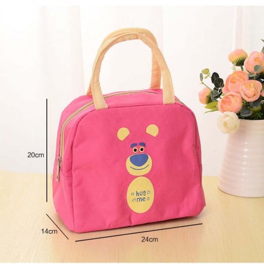 Lunch Bag For Kids - Pink Bear