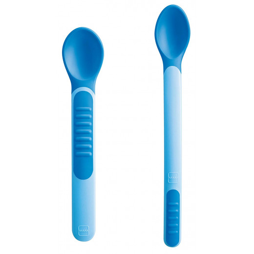 MAM Heat Sensitive Feeding Spoons and Cover - Green