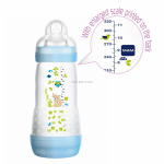 MAM Easy Start Self Sterilising Anti-Colic Bottle, Medium Flow (Designs May Vary) - 260 ml - أزرق