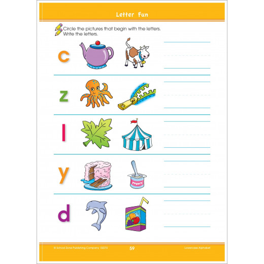 School Zone - Lowercase Alphabet Deluxe Edition Workbook