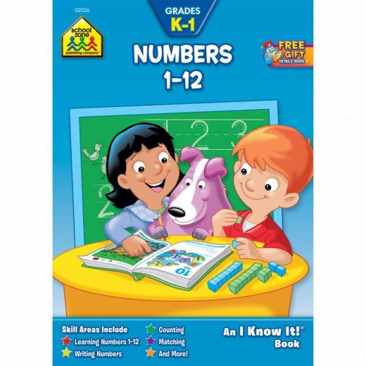 School Zone- Numbers 1 to 12 Workbook Grades K-1