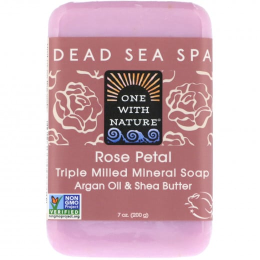 One With Nature Dead Sea Mineral Soap Rose Petal