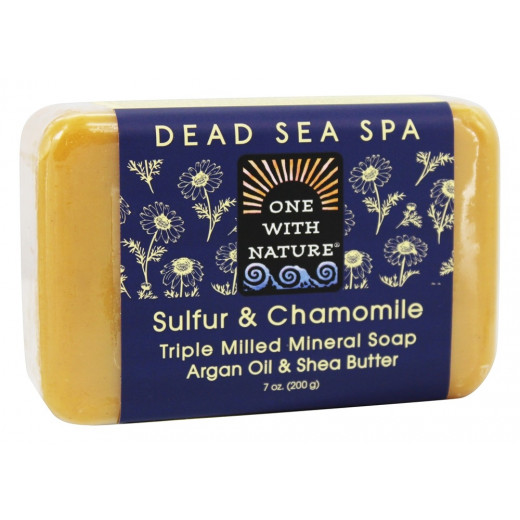 One With Nature Dead Sea Spa Mineral Soap Sulfur & Chamomile