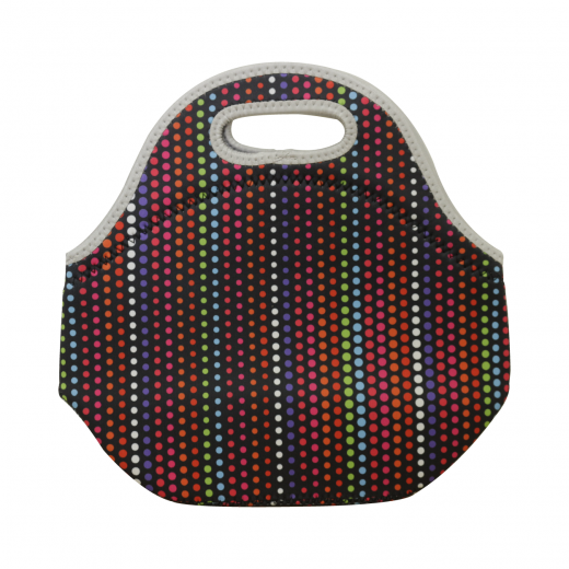 Travel Lunch bag Tote- Colorful Dots