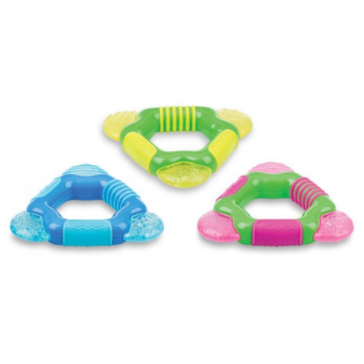 Nuby Textured Triangle Coolbite teether with Ice-Gel 4+, Different Colors - Yellow