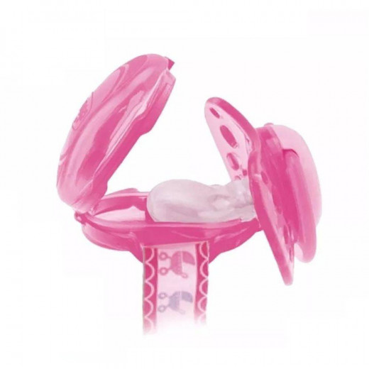 Chicco Clip With Teat Cover- Pink