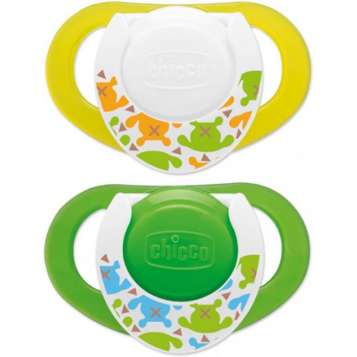 Chicco - Physioring Soother Silicone 4M+ 2 Pcs Glowing