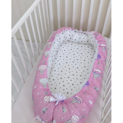 Anett Newborn Baby Bedding Set, ِAirships - Pink