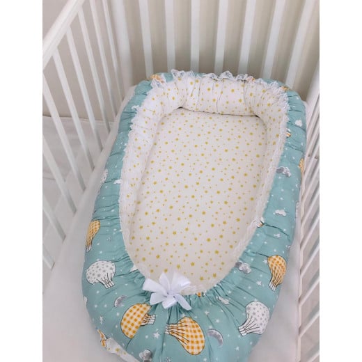 Anett Newborn Baby Bedding Set, ِAirships, Blue
