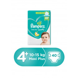Pampers Baby-Dry Diapers, Size 4+, Maxi+, 10-15kg, Jumbo Pack, 40 Count