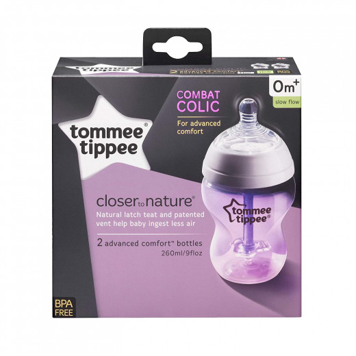 Tommee Tippee Advanced Comfort Bottles X2, 260 ml