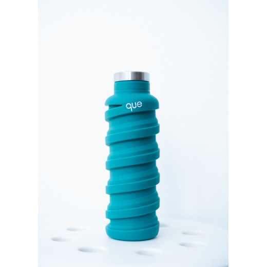 Que Collapsible Water Bottle, Forest Green, 590 ml