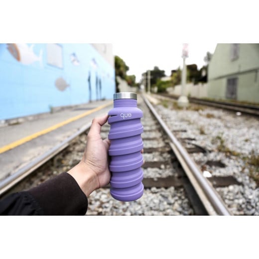 Que Collapsible Water Bottle, Violet Purple, 355 ml
