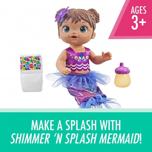 Baby Alive Shimmer N Splash Mermaid (Brown Hair)