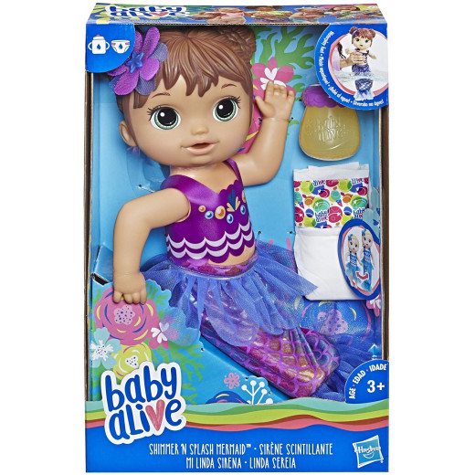 Baby Alive Shimmer N Splash Mermaid (Brown Hair)