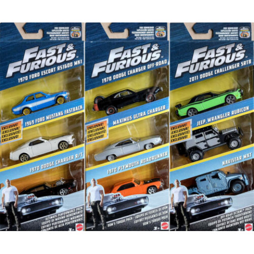 Mattel - Fast & Furious 8 Die-cast Car (3-Pack) - Assorted