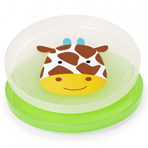 Skip Hop Baby Plate Non-Slip Smart Serve 2 Piece Rubber Grip, Giraffe