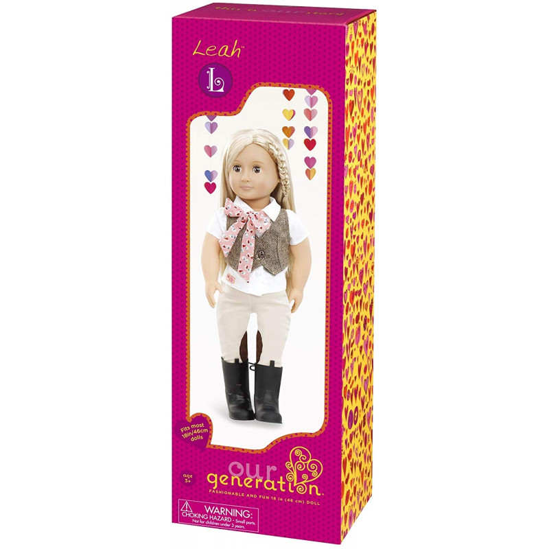Our Generation Doll by Battat Leah 18 Regular Non-Posable Equestrian Horse Riding Doll for Ages 3 & Up 