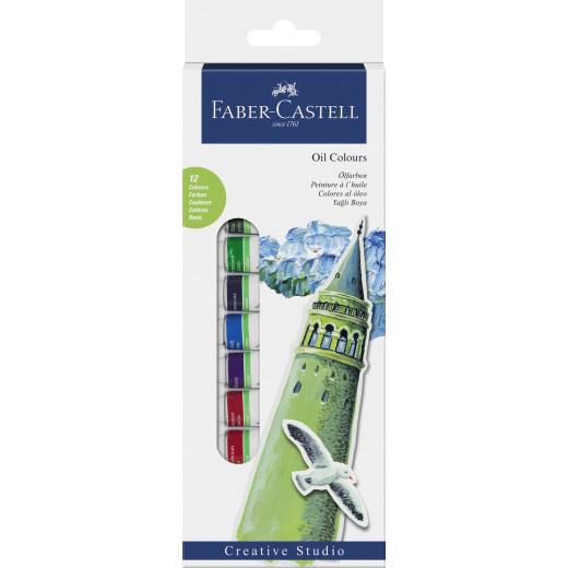 Faber Castell Starter Set Oil Colours, Wallet Of 12, 12x 12 Ml Tube