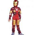 Iron Man Muscle Dress with Plastic Mask Costume Size Large