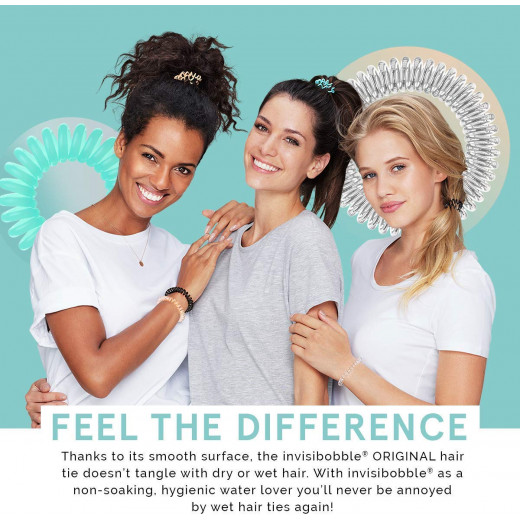 invisibobble ORIGINAL Hair Ties, Pretzel Brown, 3 Pack - Traceless, Strong Hold, Waterproof - Suitable for All Hair Types