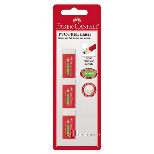 Faber Castell PVC Free Eraser, White,Color 3 Pieces