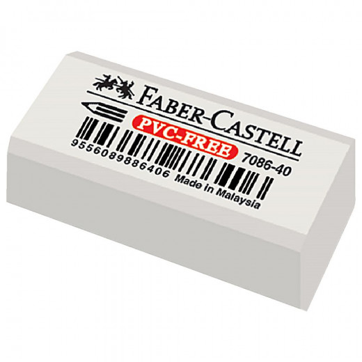 Faber- Castell PVC Free Eraser White, 40 Pieces