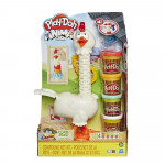 Play-Doh Animal Crew Cluck-a-Dee Feather Fun Chicken Toy with 4  Colors
