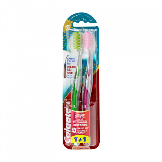 Colgate Slim Soft Advance Toothbrush - 1+1