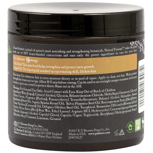 Palmer's Natural Fusions Chia Seed & Argan Oil Hair Mask, for Deep Repair and Hydration; 9.5 oz