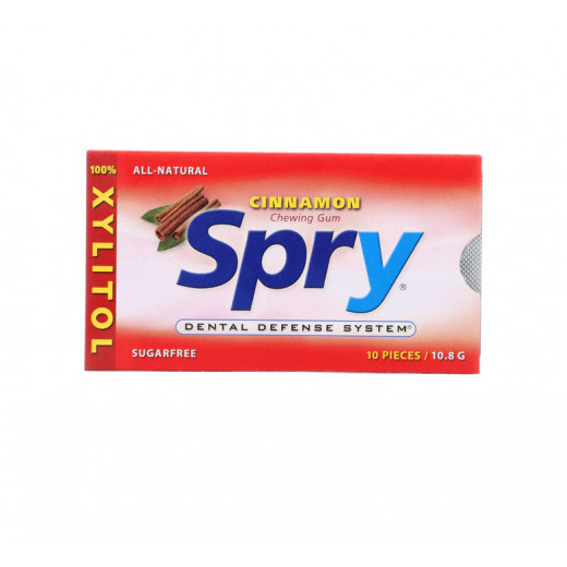 Spry Cinnamon Chewing Gum with Xylitol, 10 pieces