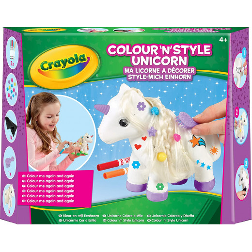 Crayola Colour n Style Unicorn Craft Kit with Washable Felt Tip Colouring Pens