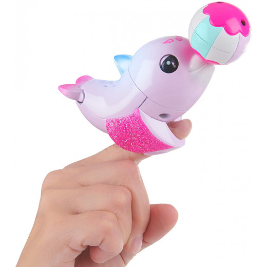 Fingerlings Baby Light-Up Dolphin - Jules (Pink) - Interactive Toy