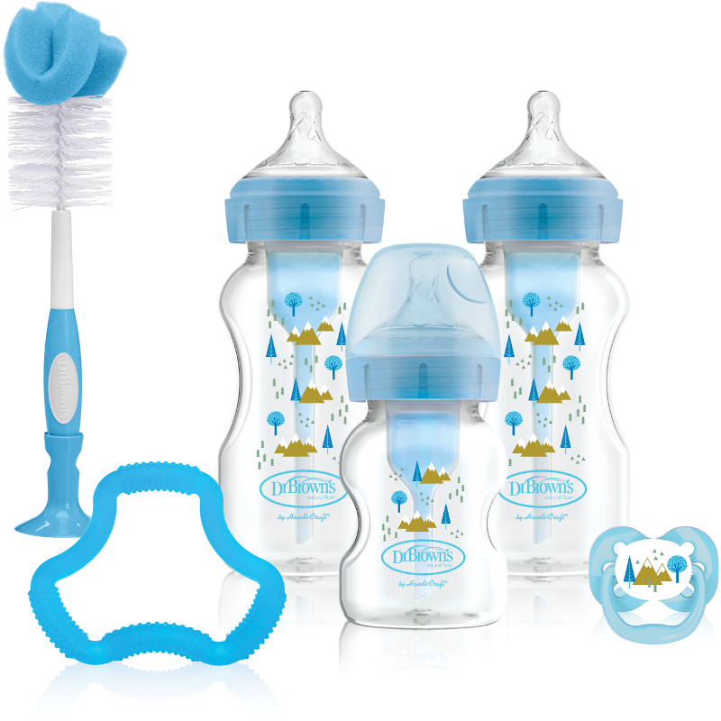 Dr Brown's Options+ Anti-Colic Baby Bottles Gift Set, Blue ...