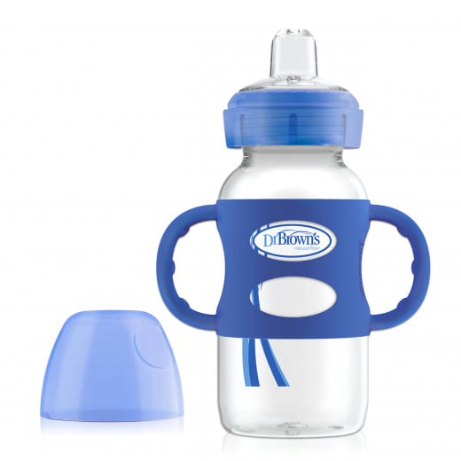 Dr. Brown's Twin Handle Sipper Bottle with Silicone Spout Blue - 270 ml