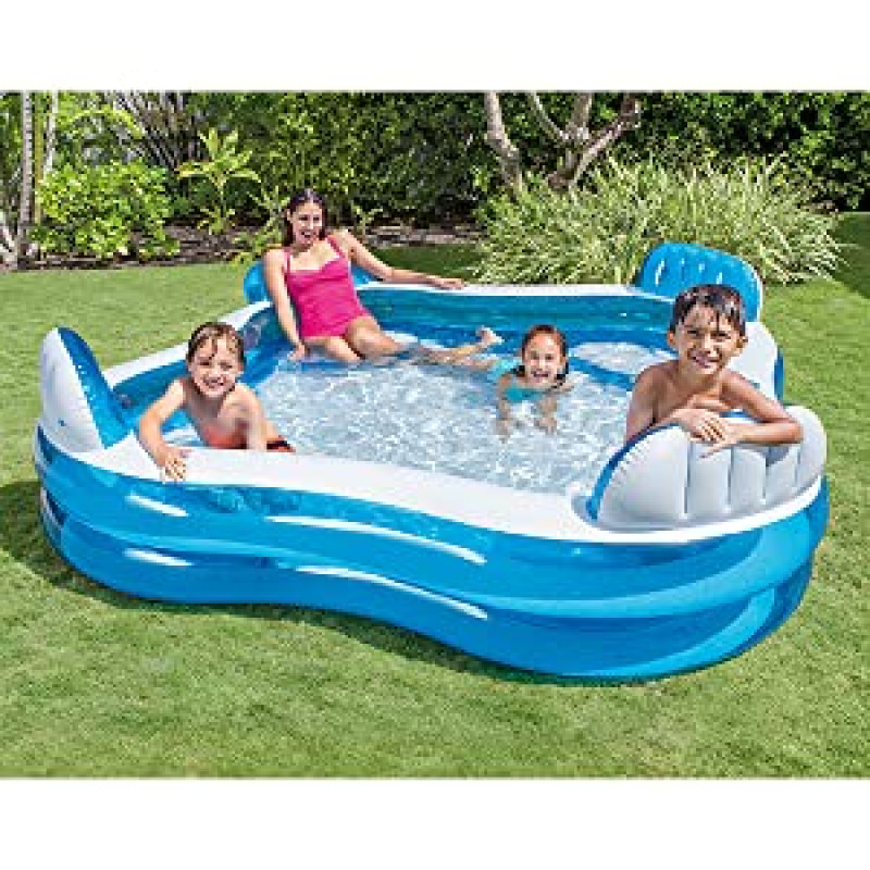 229 x 229 x 66 cm Intex Swim Centre Family Pool with Seats 56475NP Multi-color 