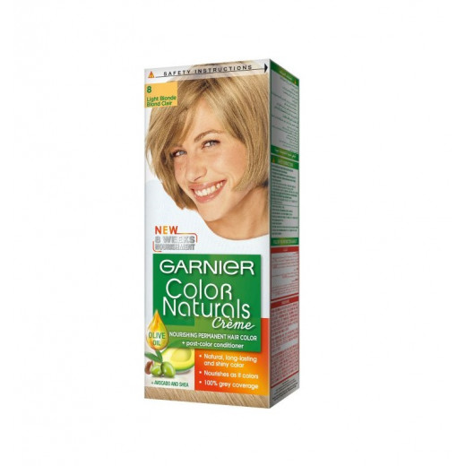 Garnier Color Naturals Nourishing Cream Hair Dye, #8 Light Blonde