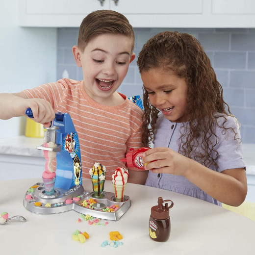 Play-Doh Kitchen Creations Drizzy Ice Cream Playset Featuring Drizzle Compound, 6 Non-Toxic Colors