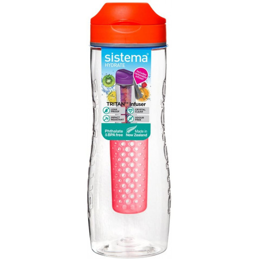 Sistema Hydrate Tritan Fruit Infuser Bottle-800 ml, Orange
