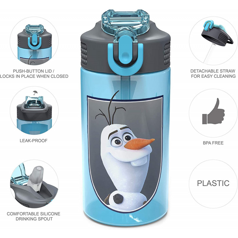 Zak Disney Frozen Elsa And Olaf Stainless Steel Water Bottle 15.5