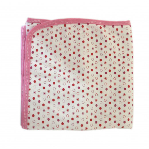 Baby Cotton Blanket, Pink with Dots