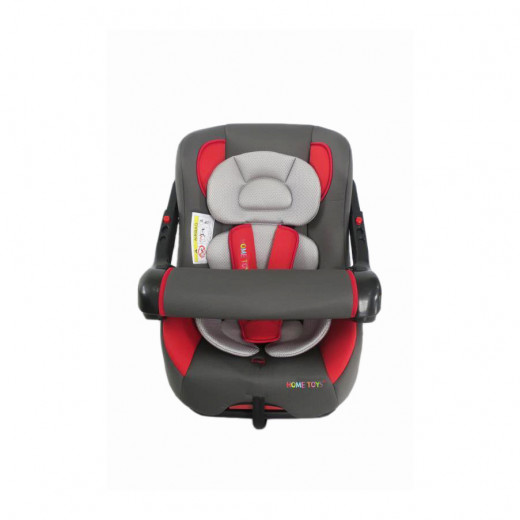 كرسي السيارة للأطفال من هوم تويز مع مسند ذراع قابل للتعديل، أحمر
